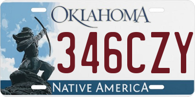 OK license plate 346CZY