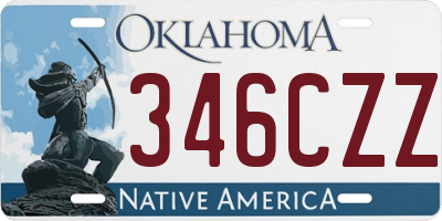 OK license plate 346CZZ