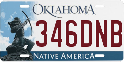 OK license plate 346DNB