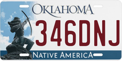 OK license plate 346DNJ