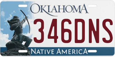 OK license plate 346DNS