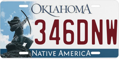 OK license plate 346DNW