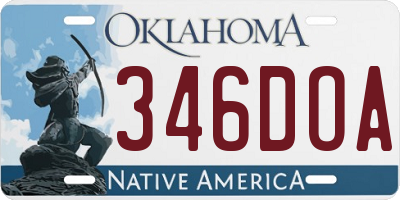 OK license plate 346DOA