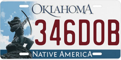 OK license plate 346DOB