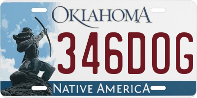 OK license plate 346DOG