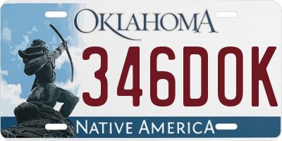 OK license plate 346DOK