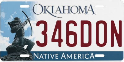 OK license plate 346DON