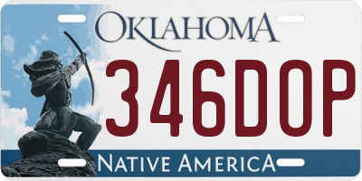 OK license plate 346DOP
