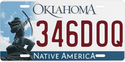 OK license plate 346DOQ