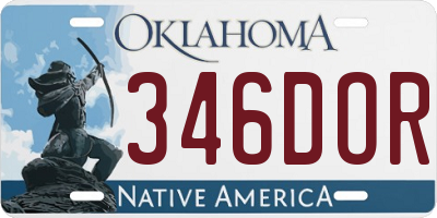 OK license plate 346DOR