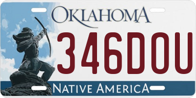 OK license plate 346DOU