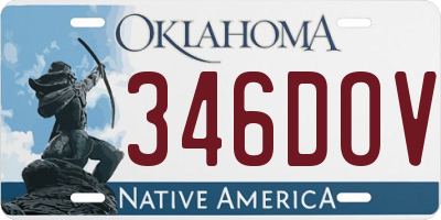 OK license plate 346DOV
