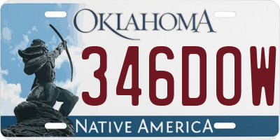 OK license plate 346DOW