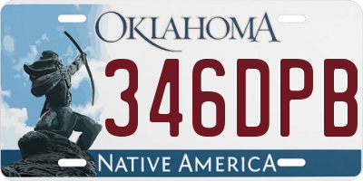 OK license plate 346DPB