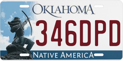 OK license plate 346DPD