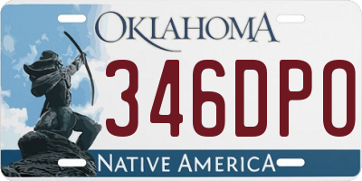 OK license plate 346DPO