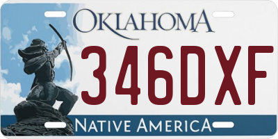 OK license plate 346DXF