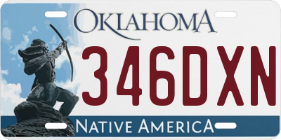 OK license plate 346DXN