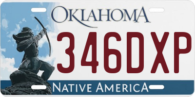 OK license plate 346DXP