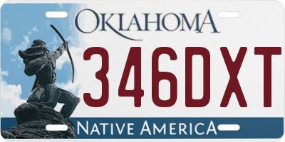 OK license plate 346DXT