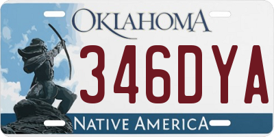 OK license plate 346DYA