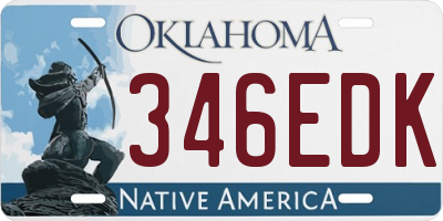OK license plate 346EDK