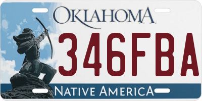 OK license plate 346FBA
