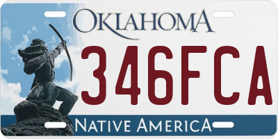 OK license plate 346FCA