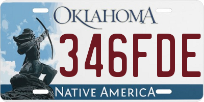 OK license plate 346FDE