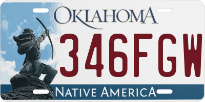 OK license plate 346FGW