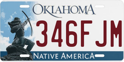 OK license plate 346FJM