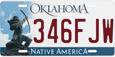 OK license plate 346FJW