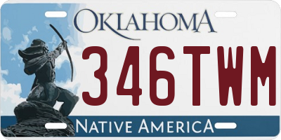 OK license plate 346TWM