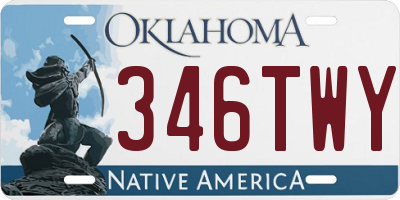 OK license plate 346TWY