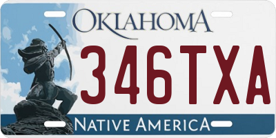 OK license plate 346TXA