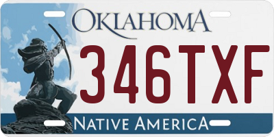 OK license plate 346TXF