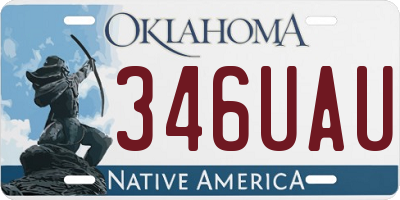 OK license plate 346UAU