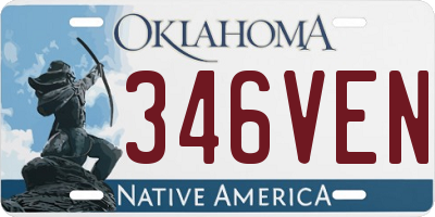 OK license plate 346VEN