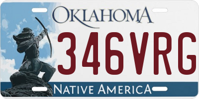 OK license plate 346VRG