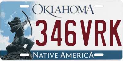 OK license plate 346VRK