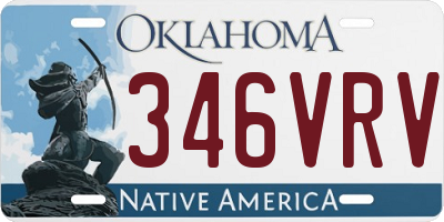 OK license plate 346VRV