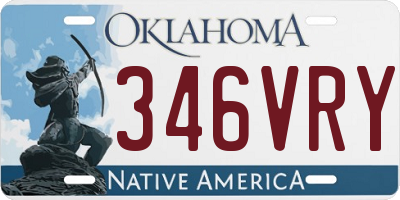 OK license plate 346VRY