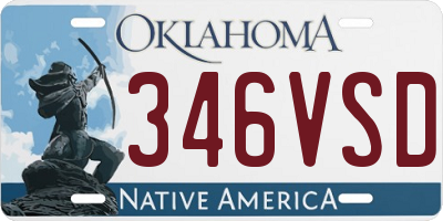 OK license plate 346VSD