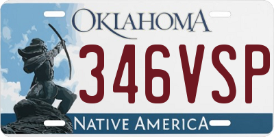 OK license plate 346VSP