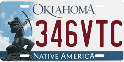 OK license plate 346VTC