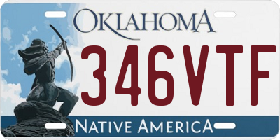 OK license plate 346VTF