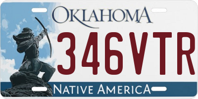 OK license plate 346VTR