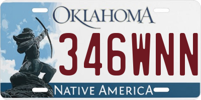 OK license plate 346WNN
