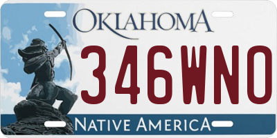 OK license plate 346WNO