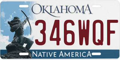 OK license plate 346WQF